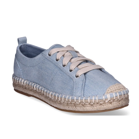 Time and Tru Womens Espadrille Sneakers Size 9.5 Denim Lace Up Lightweight Flats - Picture 3 of 6